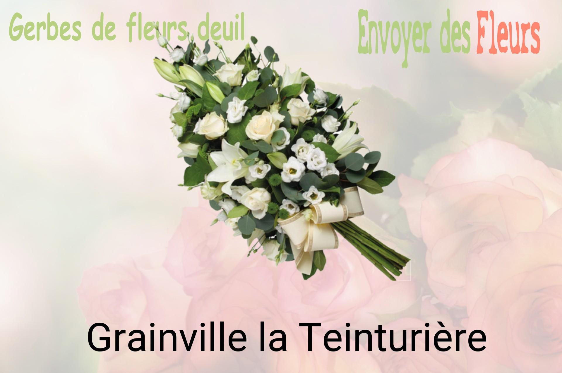 Gerbe de fleurs de deuil livrée à Grainville-la-Teinturière